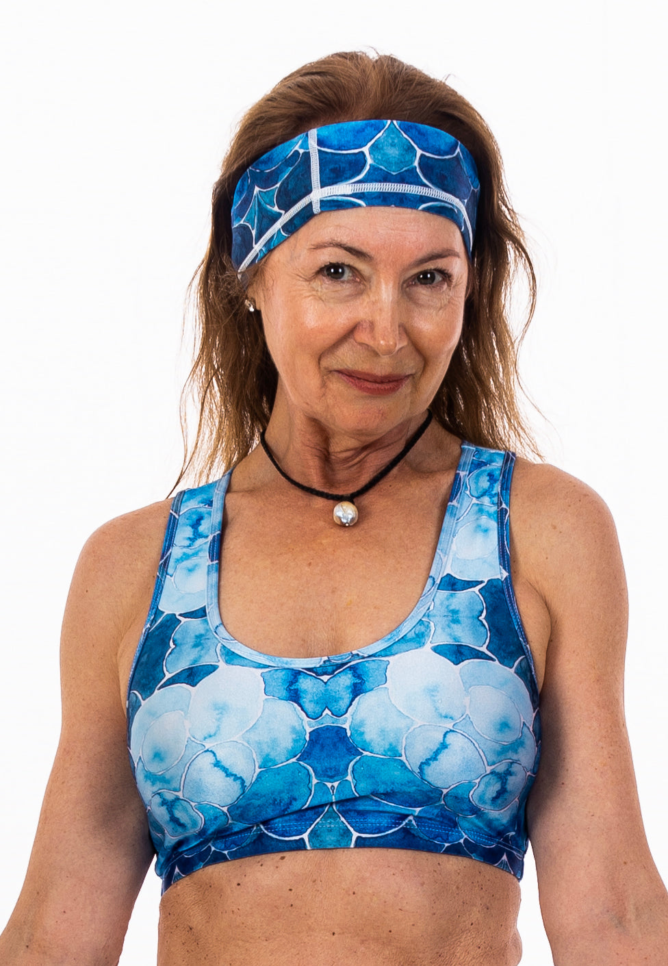 Woman in Crop Tops with headband - Azul