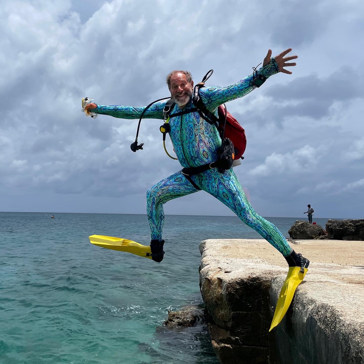 Green Abalone - Front Zippered Diveskin for Men